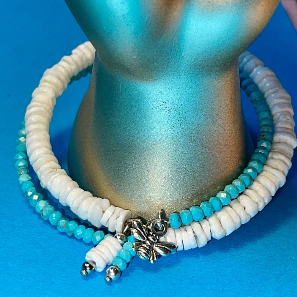 Heishi bead Memory wire Bracelet